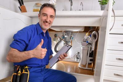 Customer consultation with a plumber
