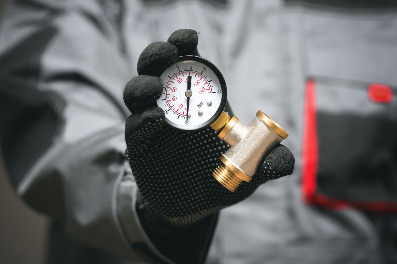 Plumber testing water pressure